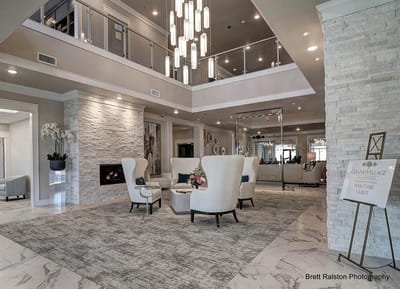 Bright and spacious lobby area with modern decor