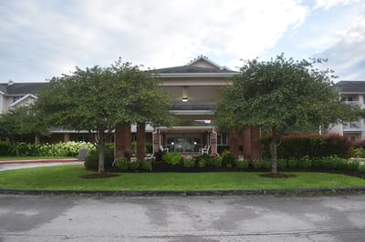 Exterior view of Solstice Senior Living at Bangor entrance