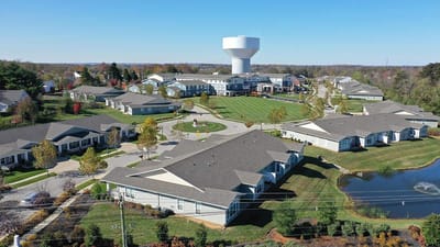 Aerial view of the Traditions at Beaumont senior living facility