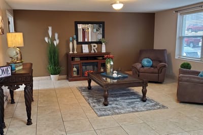 Cozy common area in a senior living facility