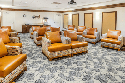 Cozy seating arrangement in a common area