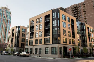 Exterior view of a modern assisted living facility
