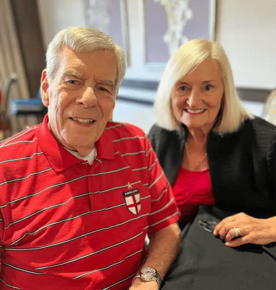 Happy residents enjoying time together in a common area