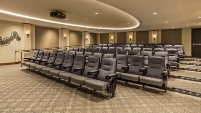 Interior view of a seating area in a theater
