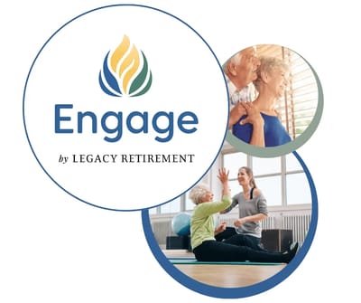 Logo for the Engage program by Legacy Retirement
