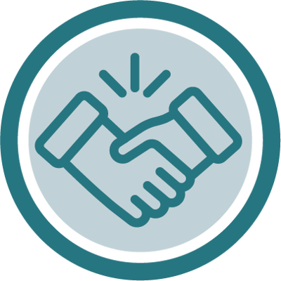Graphic of a handshake symbol