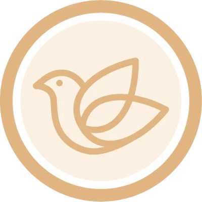 Minimalistic bird logo design in beige tones