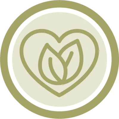Logo with heart and leaves design
