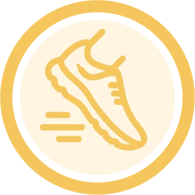 Generic shoe icon with a yellow outline