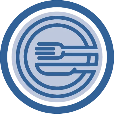 Dining services logo featuring fork and knife
