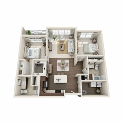Architectural floor plan of interior living space