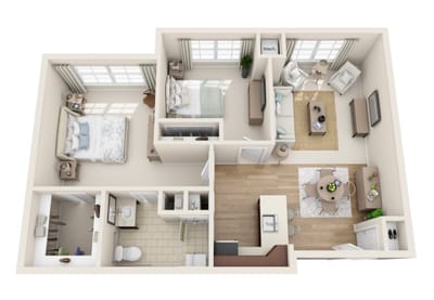 Architectural floor plan of a residential unit