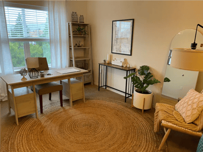 Bright and inviting interior of a resident room