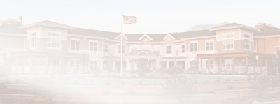 Blurred image of a senior living facility exterior