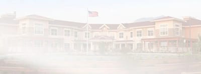 Exterior view of MorningStar Senior Living with American flag