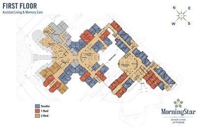Architectural floor plan of the first floor layout