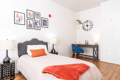 Well-furnished resident room with decorative elements