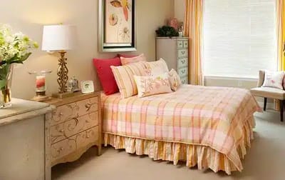 Cozy private resident room with floral decor