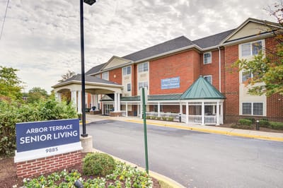 Exterior view of Arbor Terrace Senior Living facility