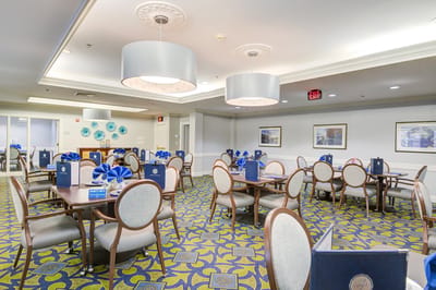 Elegant dining room set for a meal