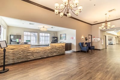Bright interior view of a welcoming reception area