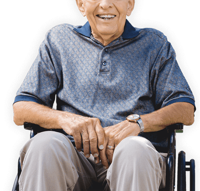Always Best Care Of Central Ohio, nursing home in Westerville, OH — Smiling senior man in a wheelchair