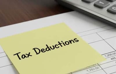 Always Best Care Of Central Ohio, nursing home in Westerville, OH — Sticky note labeled “Tax Deductions” on a ledger