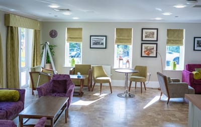 Bright interior of a common area with seating