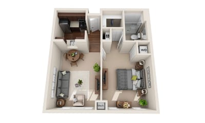 Architectural floor plan for a resident unit