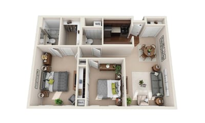 Architectural floor plan of a resident unit