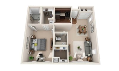 Floor plan of a residential suite layout