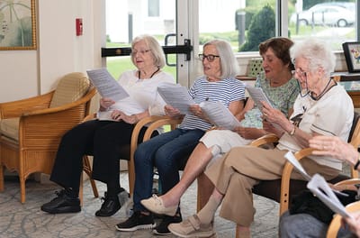 Residents participating in an activity in a common area