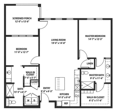 Architectural floor plan with room dimensions