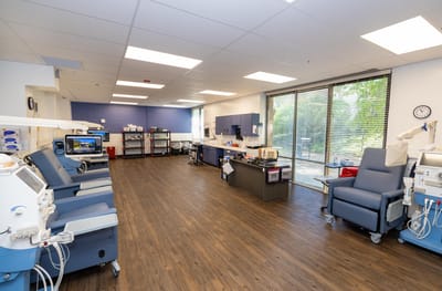 Well-lit interior of a rehabilitation facility