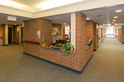 Interior view of a corridor in a nursing home