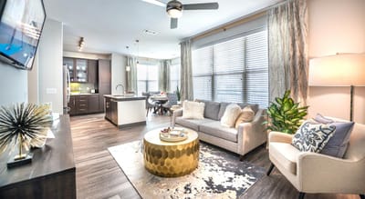 Stylish living room in a senior's apartment