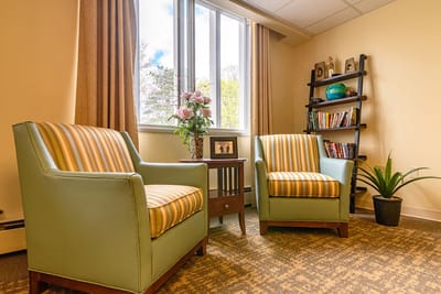 Cozy seating area in a senior living facility