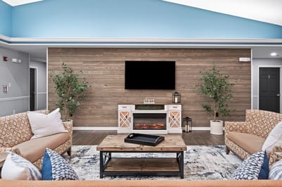 Cozy common area with comfortable seating and decor
