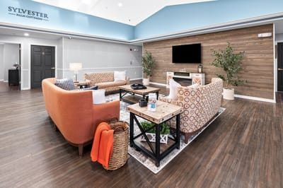 Cozy common area with comfortable seating and decor