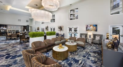 Bright and modern common area with comfortable seating