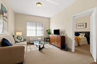 Cozy resident room with seating and decor