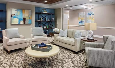 Bright and inviting common area with comfortable seating