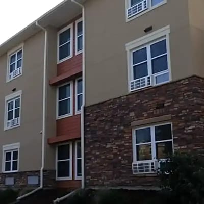 Exterior view of a senior living facility building