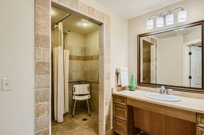Accessible bathroom in a senior living facility