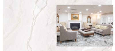 Elegant interior lobby with seating area