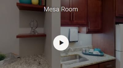 Interior view of a kitchen area in a resident room
