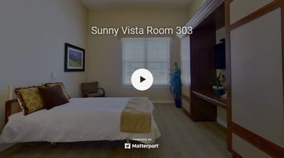 Bright interior view of a resident room in Sunny Vista