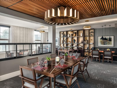 Elegant dining area with tables and decor