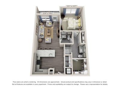 Architectural floor plan of a resident unit