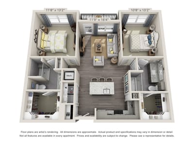 Architectural floor plan of a resident apartment